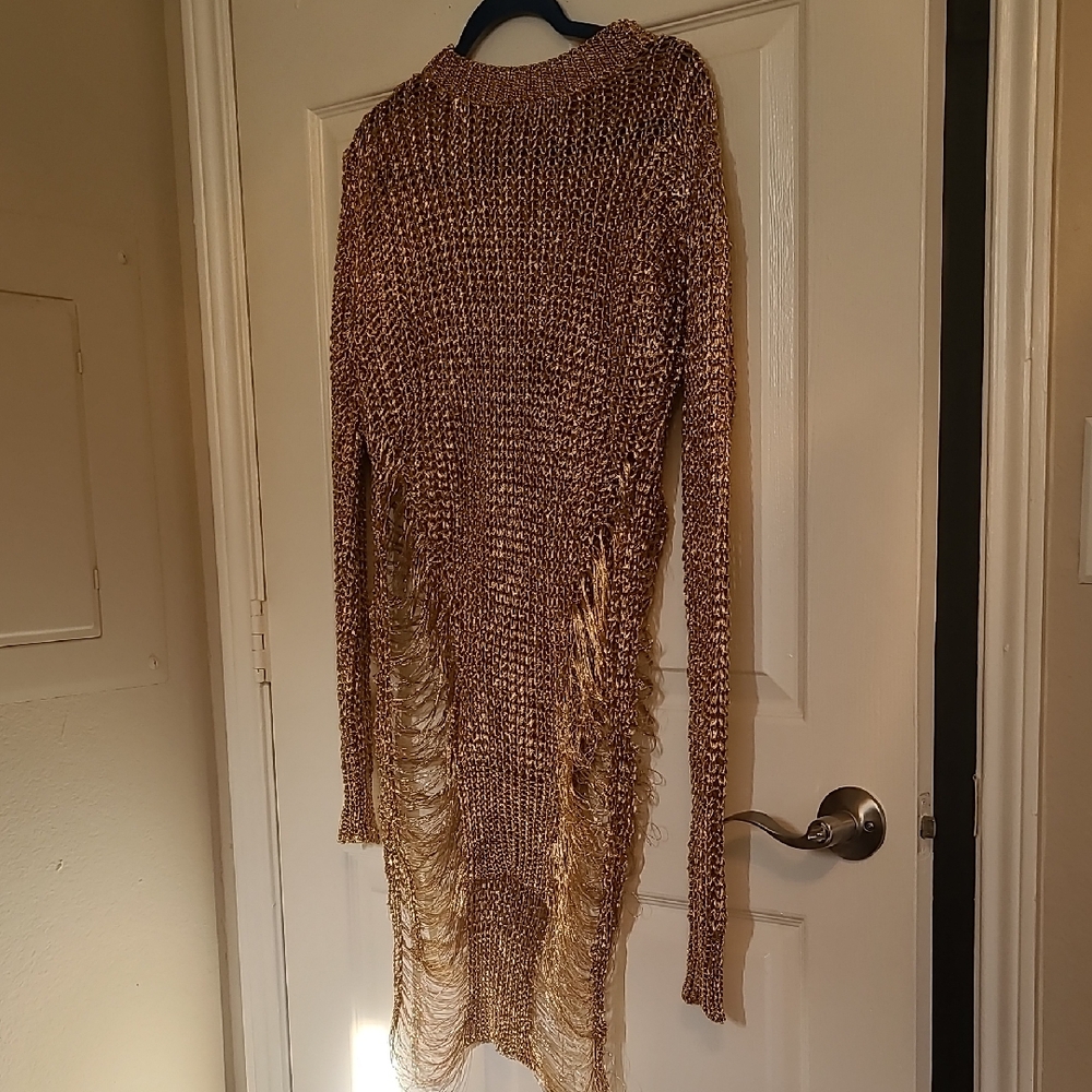 Elegant Brown Knit Dress